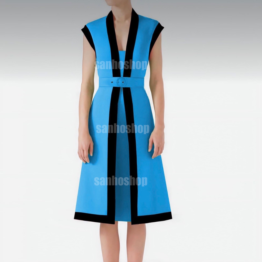 ĐẦM MIDI T0MMY C0NTRAST BELTED