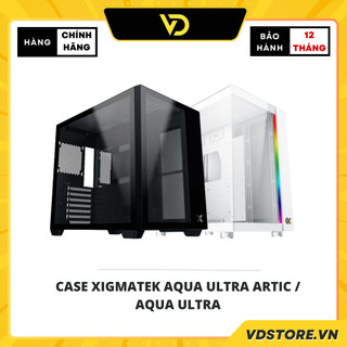 Case máy tính xigmatek aqua ultra artic / aqua ultra - premium gaming e-atx, argb strip