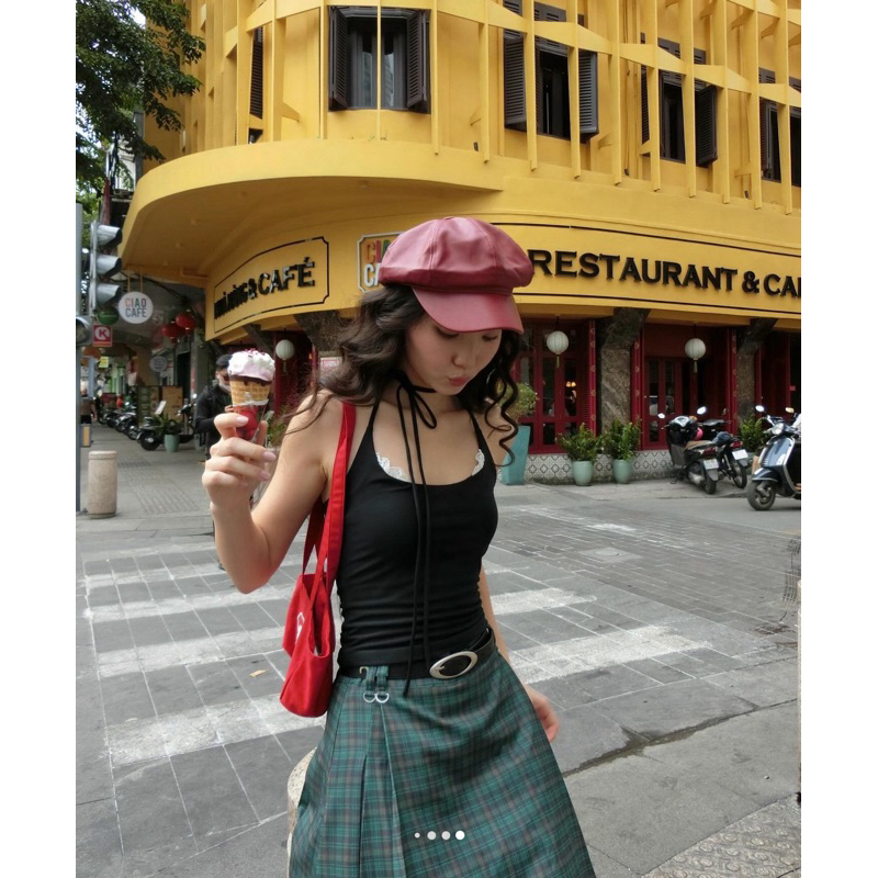 Áo Yếm cột dây viền ren ngực XANTHE TOP - THESTAN