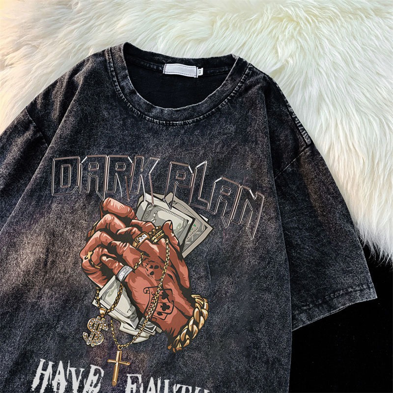 Back stree Áo phông nữ áo thun In đô la áo bigsize nữ áo thun unisex tee vintage 100%cotton