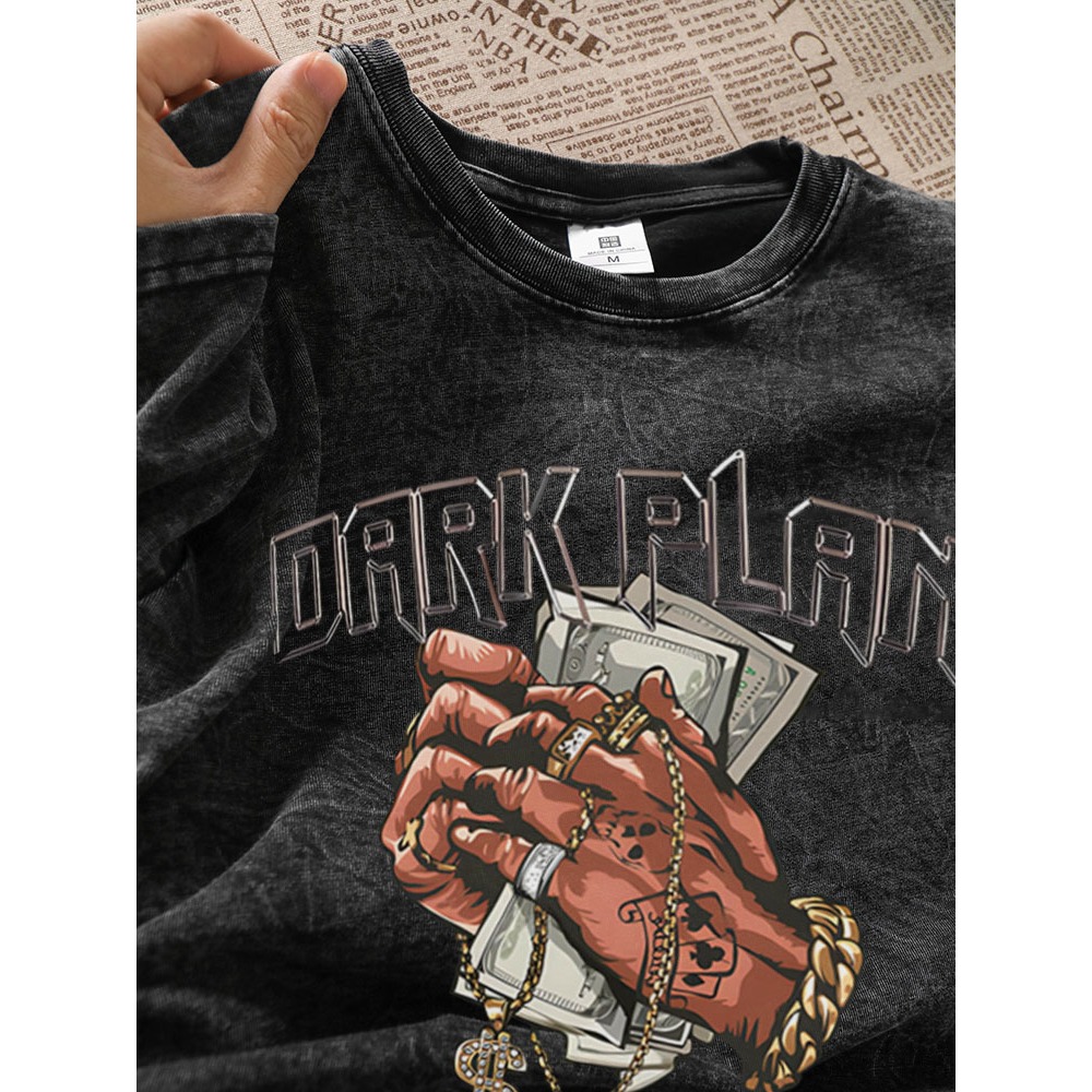 Back stree Áo phông nữ áo thun In đô la áo bigsize nữ áo thun unisex tee vintage 100%cotton