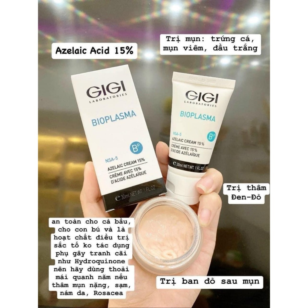 Gigi Bioplasma Azelaic Cream 15% - Kem giảm mụn và thâm nám 30ml
