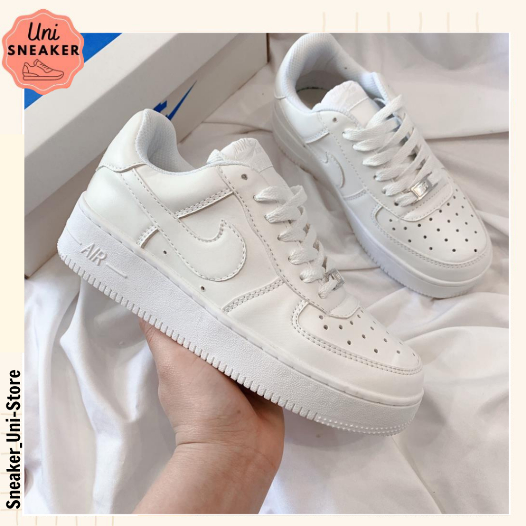 Giày_Nike Air Force 1 Nam Nữ, Giày_Nike AF1 Full Trắng Bản S.Cấp Full Bill Box