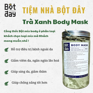 Bột tắm trà xanh loại 1 nguyên chất - 500gr bột đây
