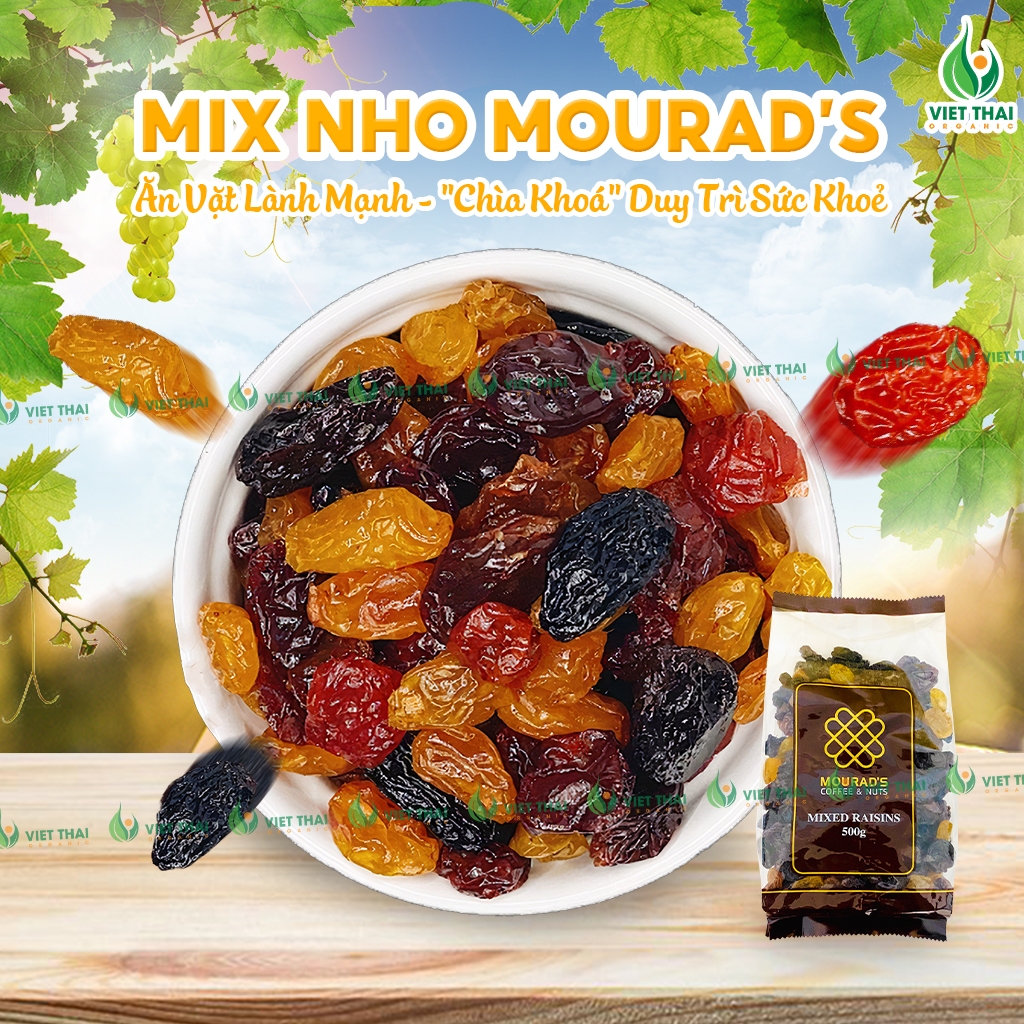 Nho Khô Thập Cẩm Úc Mix 3 Màu Mourad Chua Ngọt Siêu Ngon - HÀNG CHUẨN NGON chất lượng 500g
