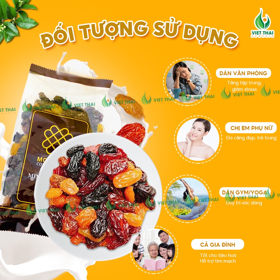 Nho Khô Thập Cẩm Úc Mix 3 Màu Mourad Chua Ngọt Siêu Ngon - HÀNG CHUẨN NGON chất lượng 500g