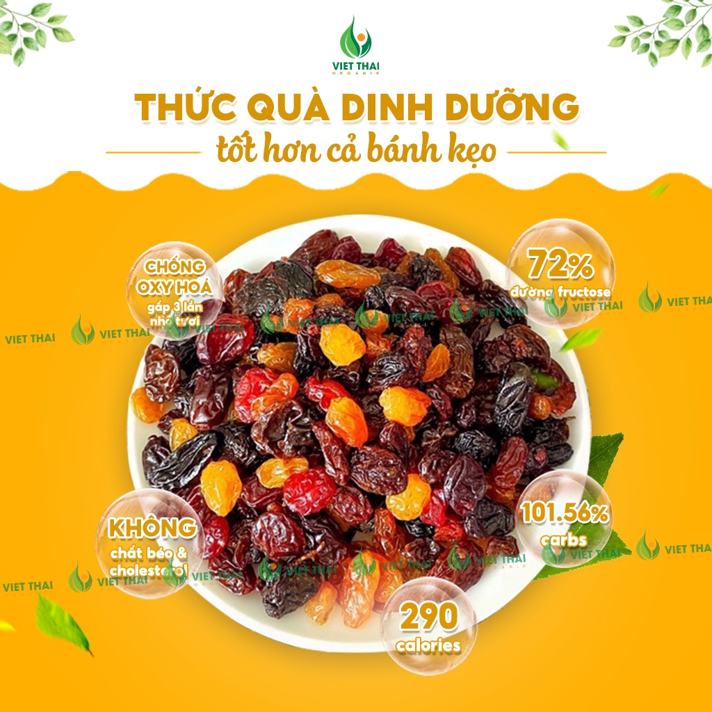 Nho Khô Thập Cẩm Úc Mix 3 Màu Mourad Chua Ngọt Siêu Ngon - HÀNG CHUẨN NGON chất lượng 500g