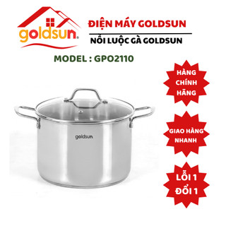 Nồi luộc gà inox Goldsun GPO2110 28cm 30cm đáy 3 lớp sài cho mọi loại bếp an toàn