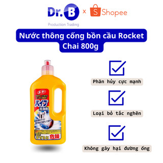 Chai thông tắc cống, đường ống, bồn cầu, bồn rửa bát Daichi Nhật Bản dung tích 800g- Giadungdrb