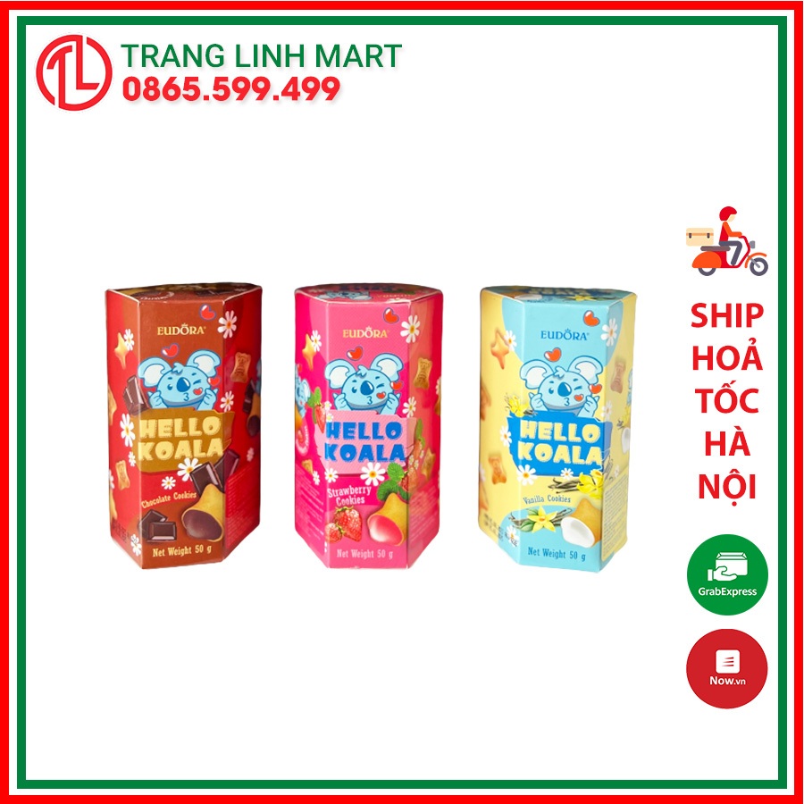 Bánh gấu nhân socola vani Eudora KOALA nhập khẩu Indonesia hộp 50g