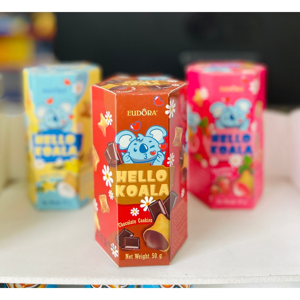 Bánh gấu nhân socola vani Eudora KOALA nhập khẩu Indonesia hộp 50g