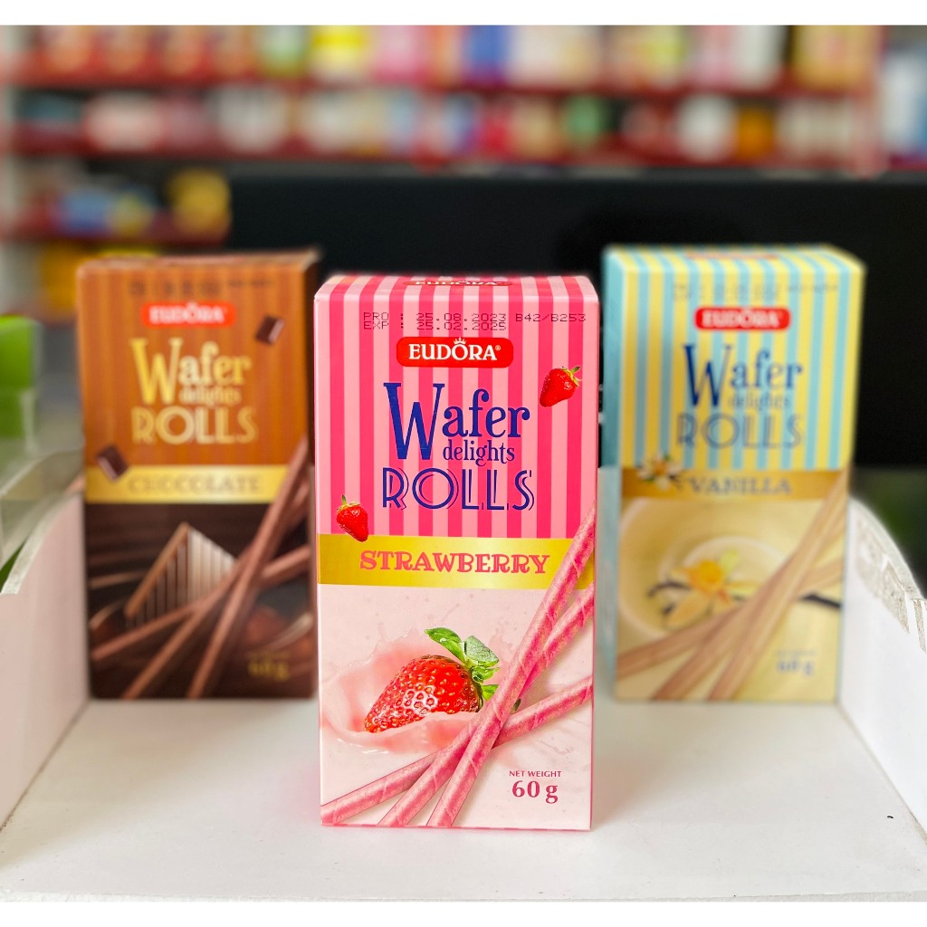 Bánh quế Wafer delight roll Eudora nhập khẩu Indonesia hộp 50g