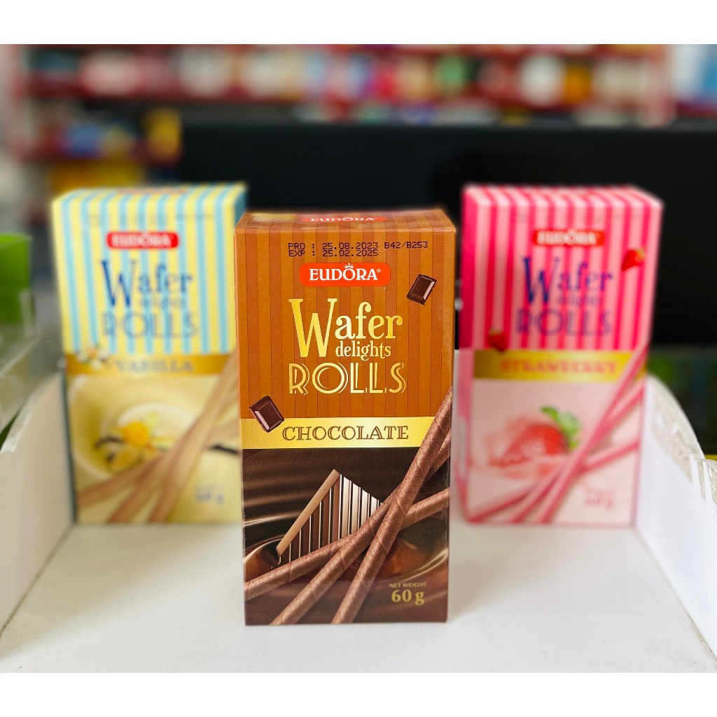 Bánh quế Wafer delight roll Eudora nhập khẩu Indonesia hộp 50g