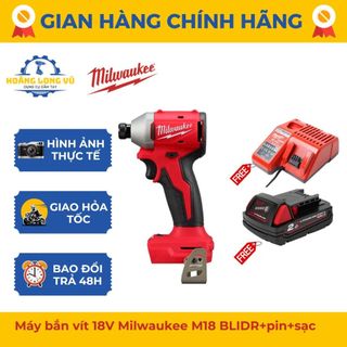 Máy bắn vít 18V Milwaukee M18 BLIDR, hàng chính hãng bảo hành 12 tháng gồm máy pin sạc