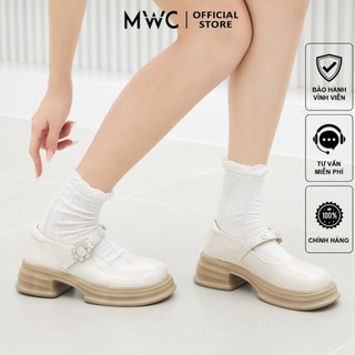 Giày oxford mwc 9632 - giày oxford đế cao mũi tròn chất liệu da trơn bóng êm mềm thoáng khí