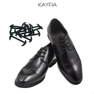 KAYFIA - Set 10 dây giày cao su Goodbye-tie đàn hồi cho giày, ủng, boost da, 2 màu đen/nâu