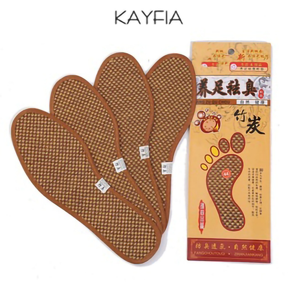KAYFIA - Miếng lót giày công sở nam khử mùi sợi tre thoáng khí thấm mồ hôi êm chân chống trơn trượt