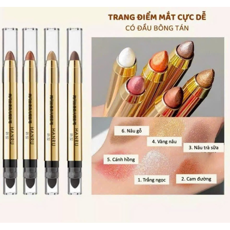 Phấn Mắt Dạng Thỏi Hai Đầu Màu Nhũ lung linh Chống giột nước Lâu Trôi Shop_beauty