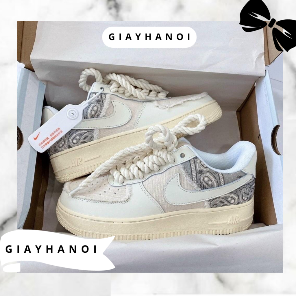 Giày_Nike AF1 Nam Nữ Thời Trang, Giày Air Force 1 Dây Thừng Thời Trang Hàng Đẹp Full Box
