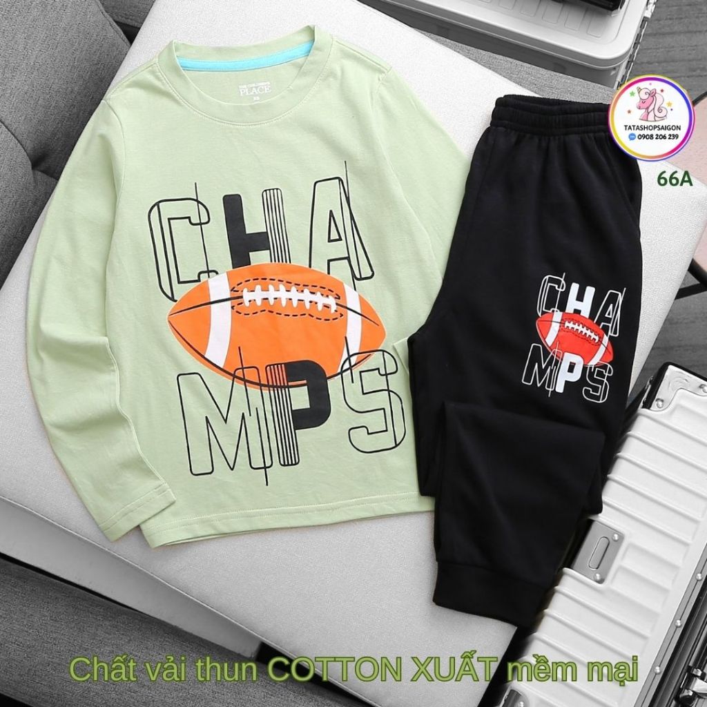 20 đến 45kg Bộ dài tay mặc ngủ cho bé trai chất cotton hàng xuất VNXK đẹp 066