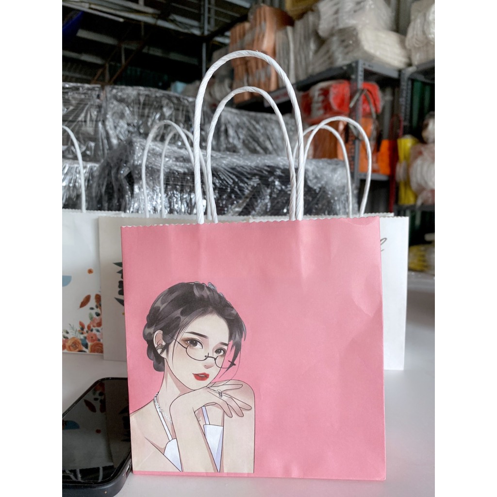 10 cái Túi giấy IN MÀU CAO CẤP chất liệu KRAFT NHẬT