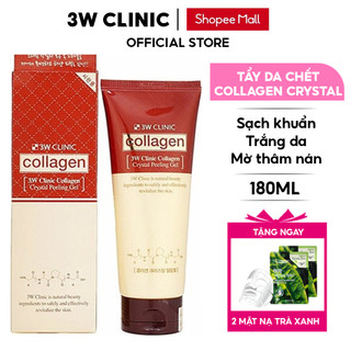 Tẩy Tế Bào Chết Trắng Da 3W CLINIC Hàn Quốc Crystal Peeling Gel giúp sạch khuẩn trắng sáng và mờ thâm nám 180ml