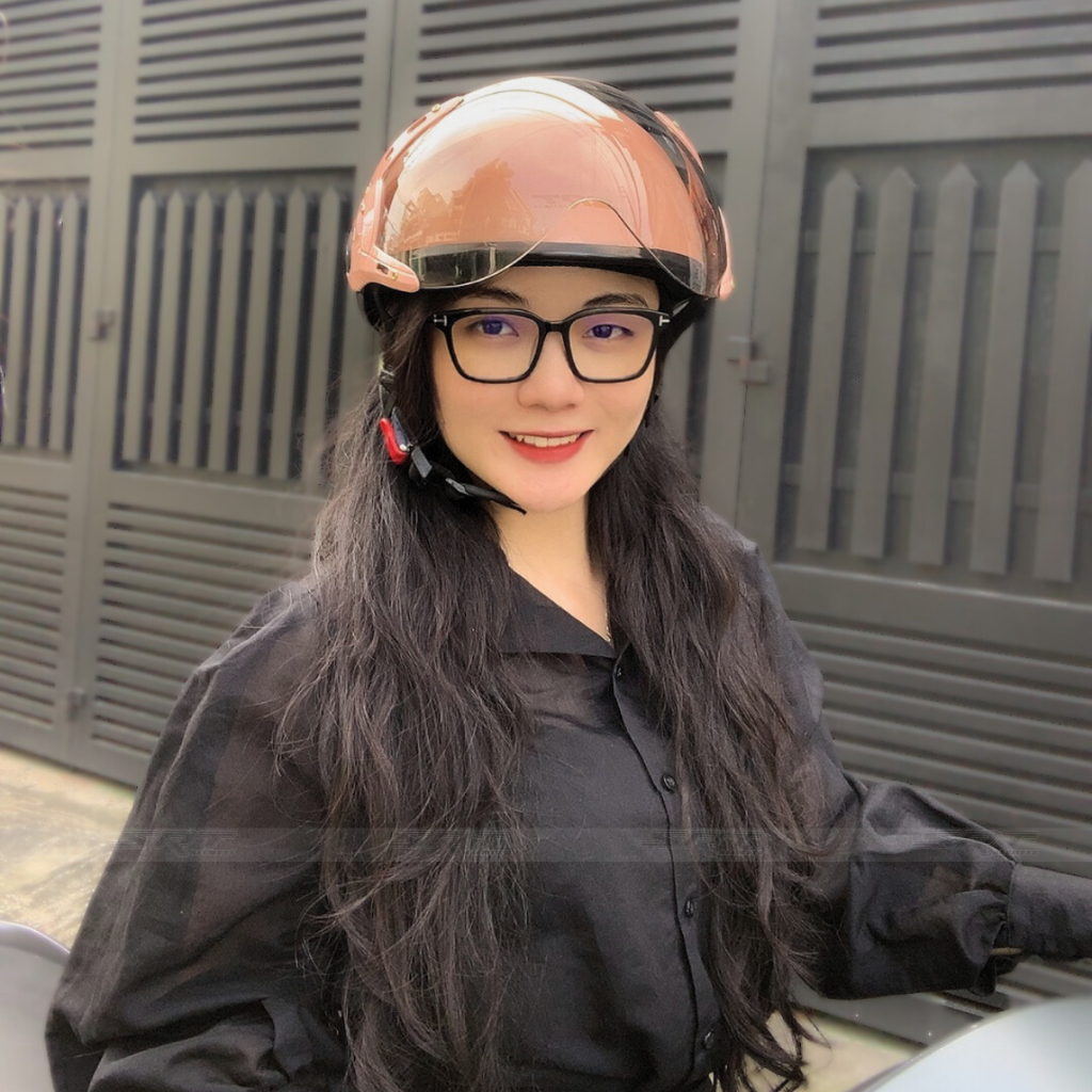 Mũ Bảo Hiểm Nữa Đầu Có Kính Nam/Nữ SRT A33K - BH 12Tháng