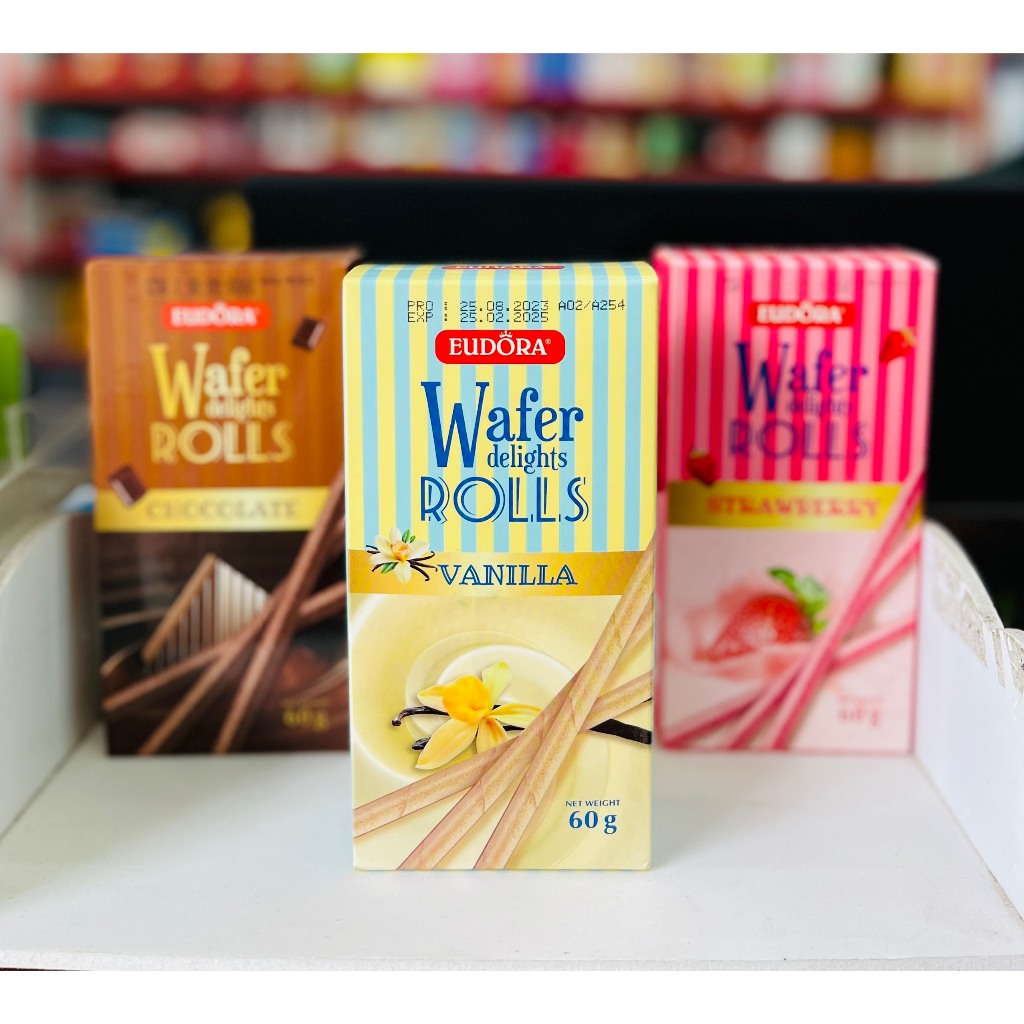 Bánh quế Wafer delight roll Eudora nhập khẩu Indonesia hộp 50g
