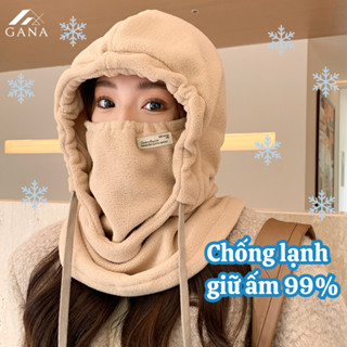  Mũ Trùm Đầu Mùa Đông Nỉ Lông Cừu Chống Gió Giữ Ấm Kiểu Dây Rút Mũ Lông Cừu Dày Mịn Ấm Áp. 