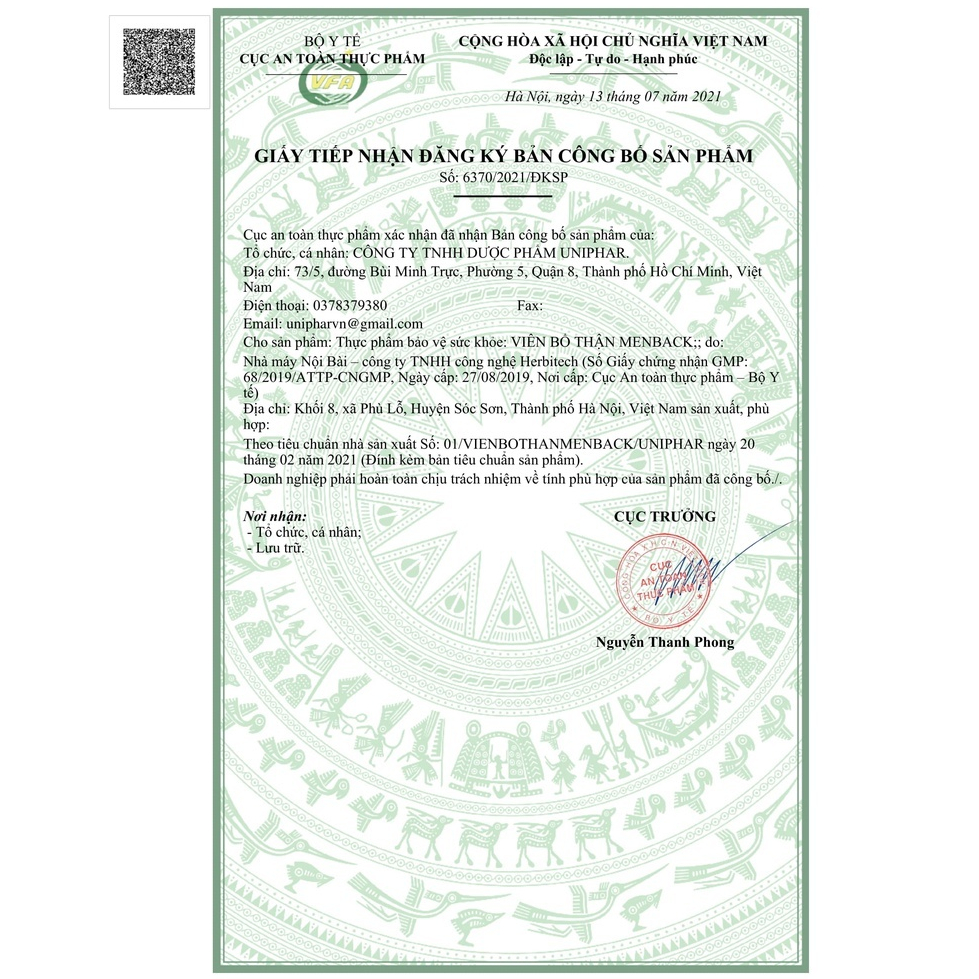 Viên Bổ Thận Tráng Dương MENBACK Giúp Mạnh Gân Cốt, Tăng Cường Sinh Lực Nam, Giảm Đau Lưng, Mỏi Gối, Tiểu Đêm- Lọ 30viên