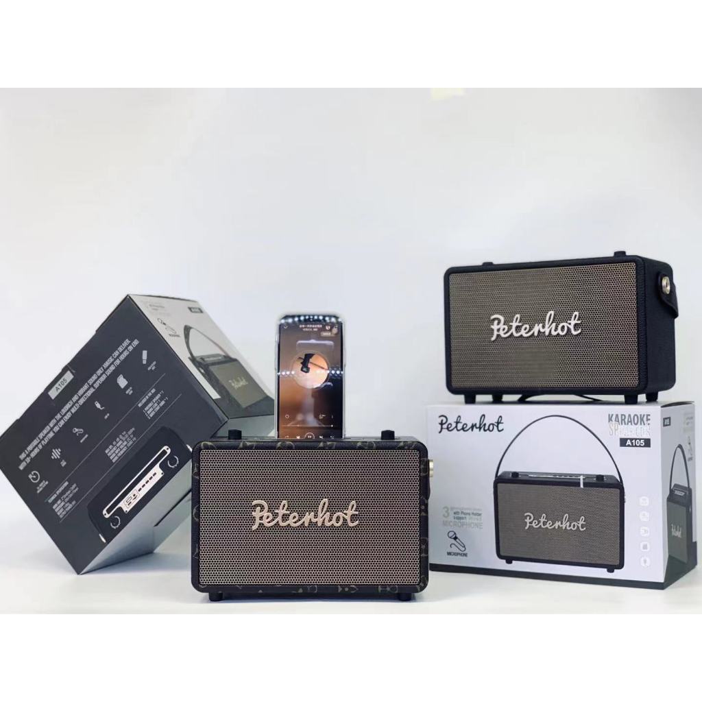 Loa Bluetooth Peterhot A105 Cao Cấp, Công Suất 40W Bass Trầm Siêu Hay, Thiết Kế Sang Trọng