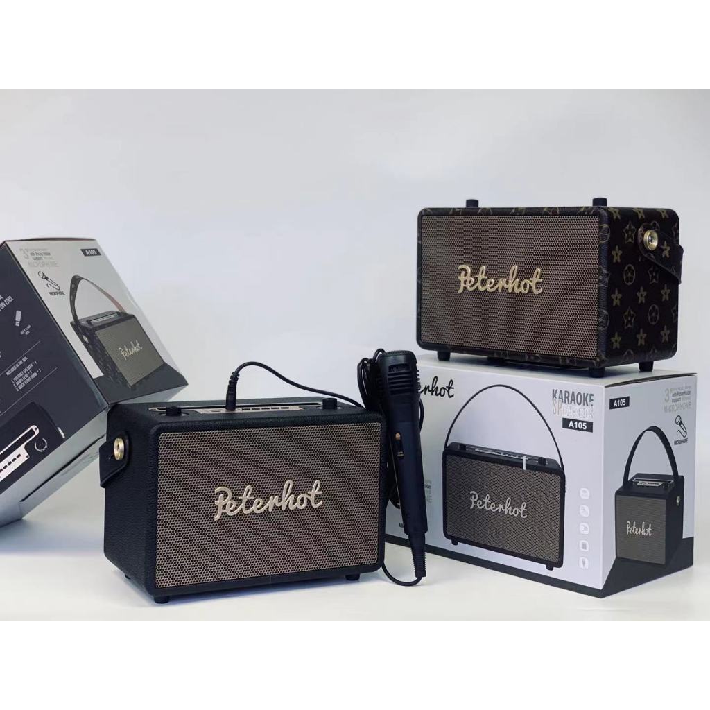Loa Bluetooth Peterhot A105 Cao Cấp, Công Suất 40W Bass Trầm Siêu Hay, Thiết Kế Sang Trọng
