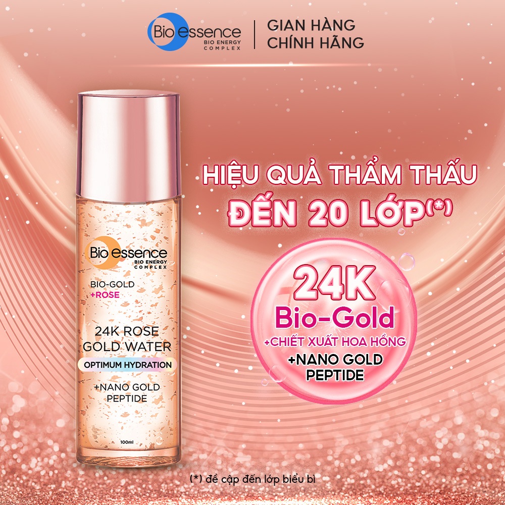 Nước dưỡng ngăn ngừa lão hóa Bio-Essence Bio-Gold Rose chiết xuất vàng 24K tinh chất hoa hồng 100ml