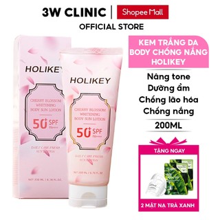 Kem Body Dưỡng Trắng Da Chống Nắng Holikey Hàn Quốc Cherry Blossom Whitening Lotion Giúp Trắng Da & Dưỡng Ẩm 200ml