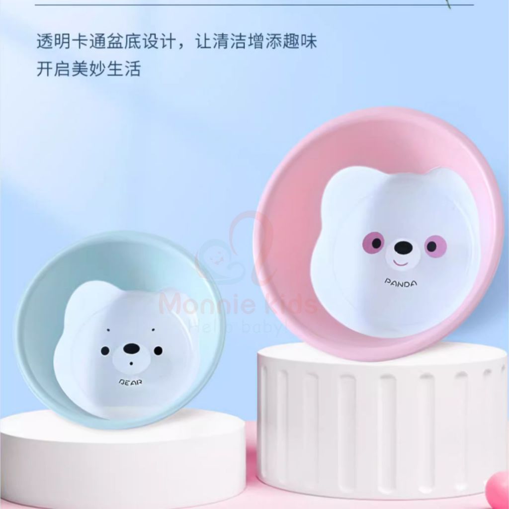 Chậu rửa mặt cho bé hình gấu Panda, thau rửa mặt chất liệu cao cấp cho trẻ - Monnie Kids