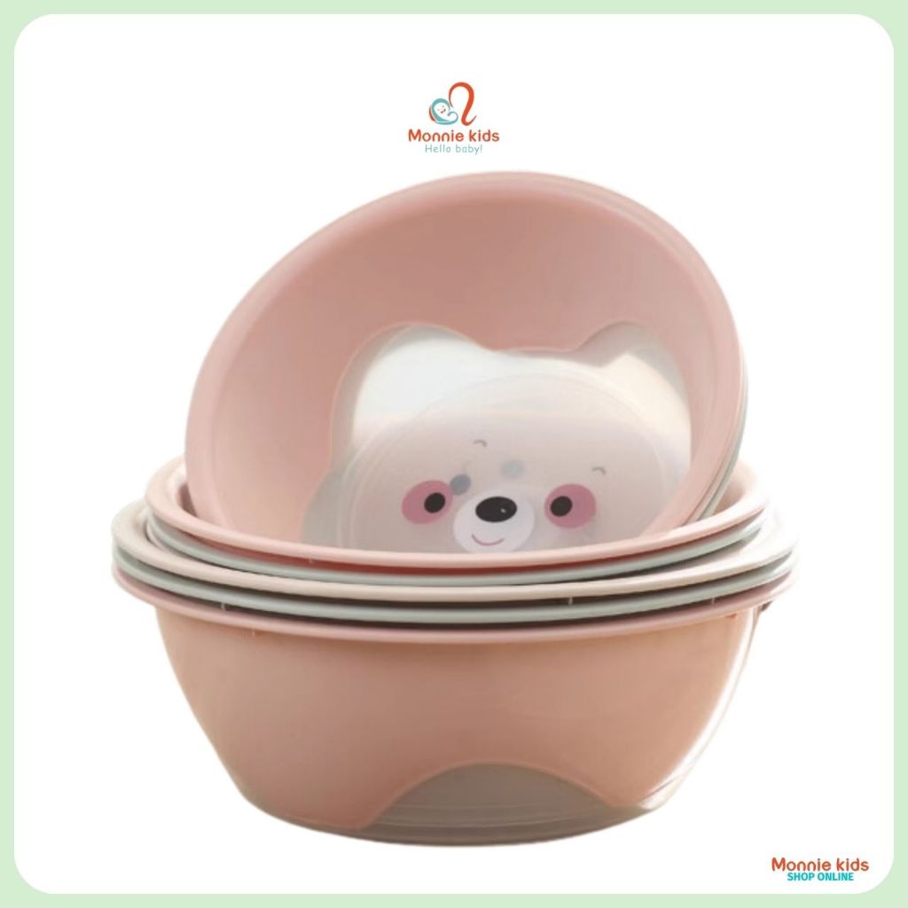 Chậu rửa mặt cho bé hình gấu Panda, thau rửa mặt chất liệu cao cấp cho trẻ - Monnie Kids