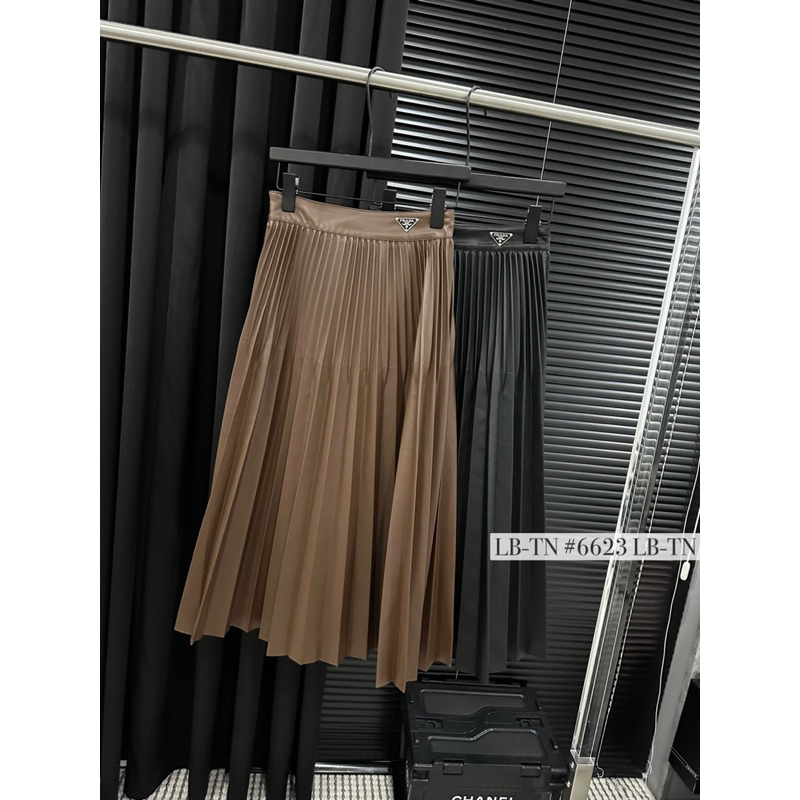 CHÂN VÁY DA DÁNG DÀI XẾP LY PADA CẠP CAO CẤP MS36716