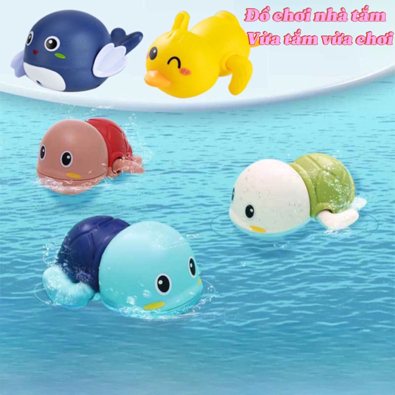 Đồ chơi nhà tắm cá heo rùa vịt văn cót bơi trong nước vui nhộn dành cho bé