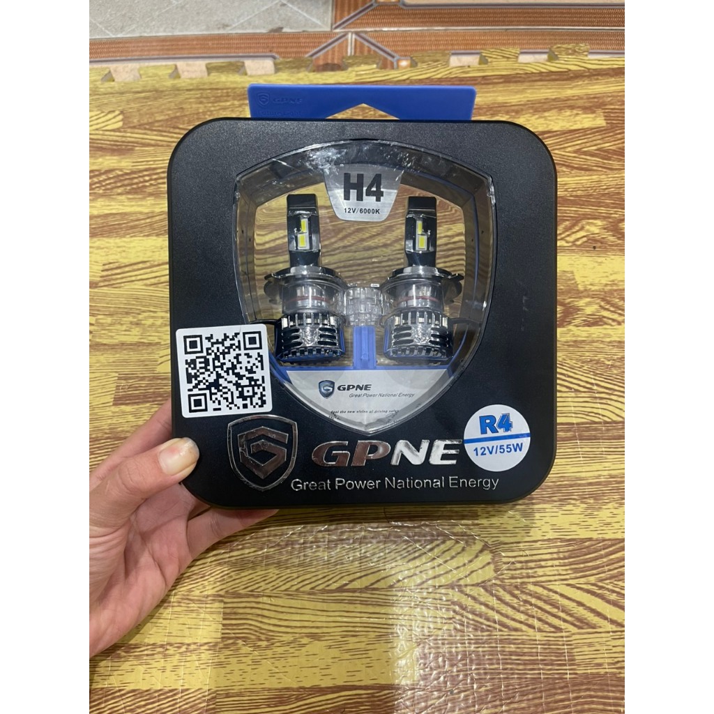 Bộ 02 bóng đèn led ô tô GPNE R4 công suất 55W siêu sáng có canbus chân H4, H7, H11, H1, 9005,9006, 9012 - BH 3 năm