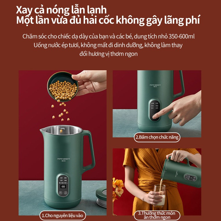 Máy làm sữa hạt đa năng Chức năng nấu tiện lợi công suất cao máy nấu sữa hạt đa năng, xay sinh tố bảo hàng 12 tháng