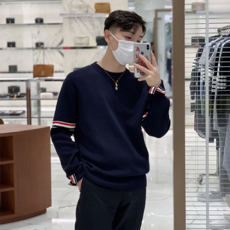 Áo swwleater len - Thom Browne - TB Milano Stitch crew knit
