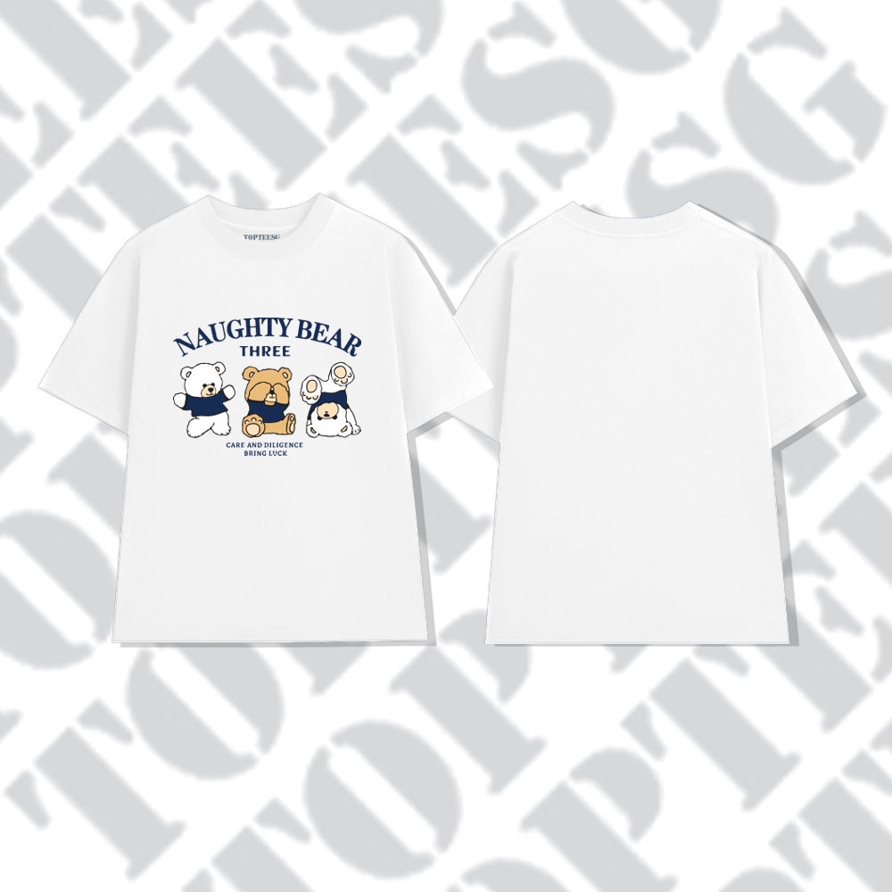 [XẢ KHO] Áo thun form rộng TOPTEESG Naughty Bear unisex nam nữ tay ngắn cổ tròn kèm quà tặng hấp dẫn