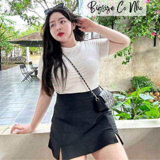 Chân váy A bigsize xẻ tà hai bên đùi nữ có lót quần bên trong và có khoá sau CVX
