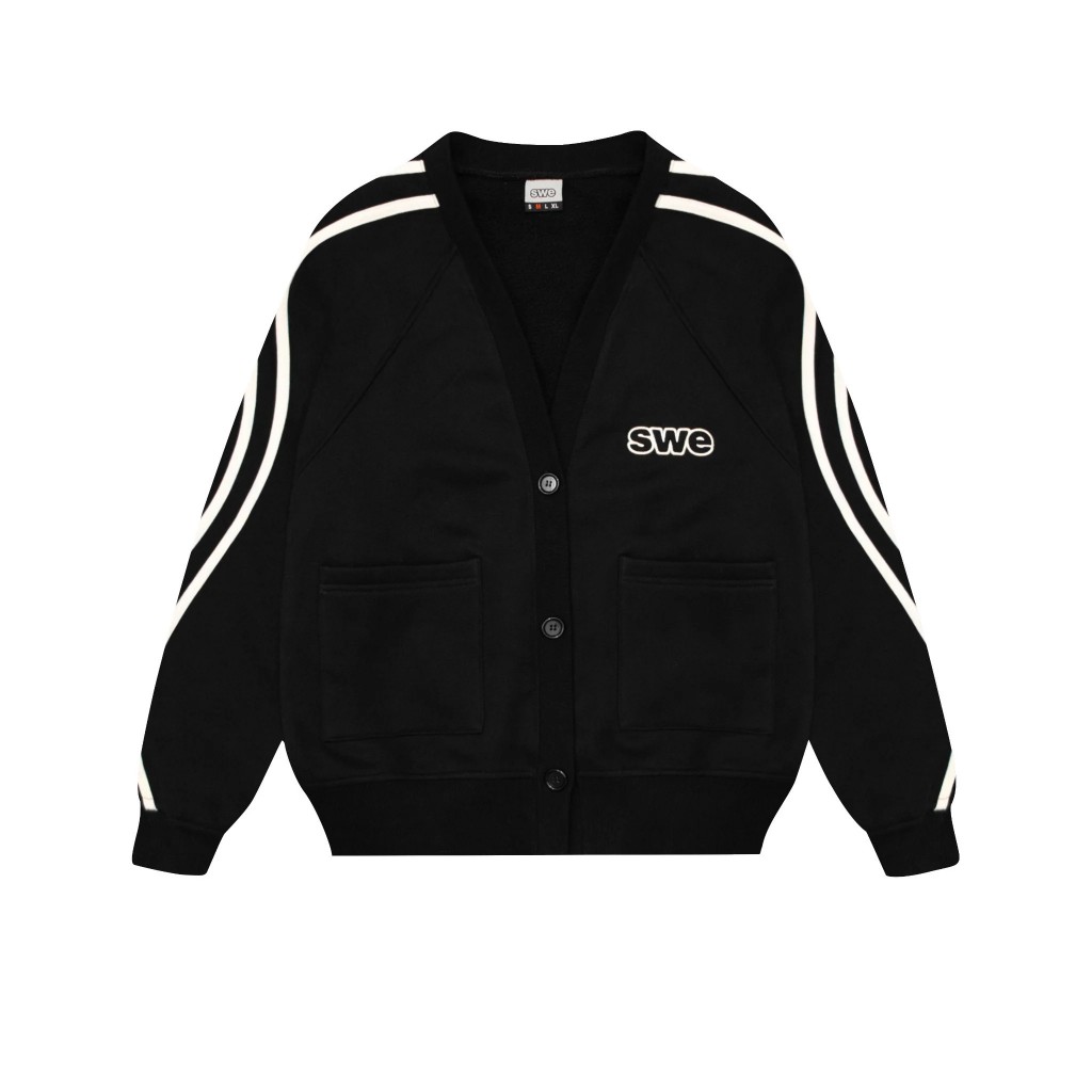 Áo Khoác Cardigan Unisex SWE WAVELINES CARDIGAN - GRAY/ BLACK