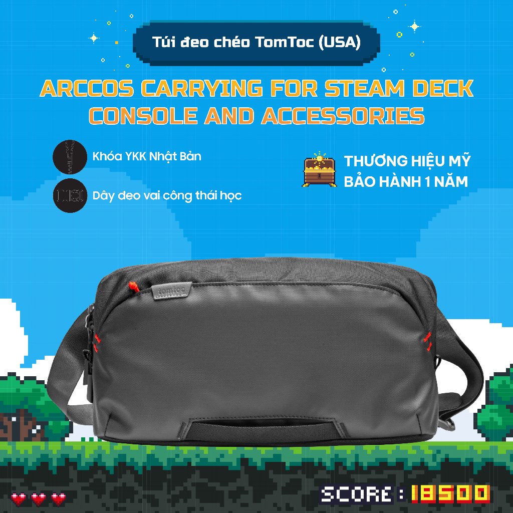 Túi đeo chéo Tomtoc Arccos Carrying cho Steam Deck Console và phụ kiện - Hàng chính hãng