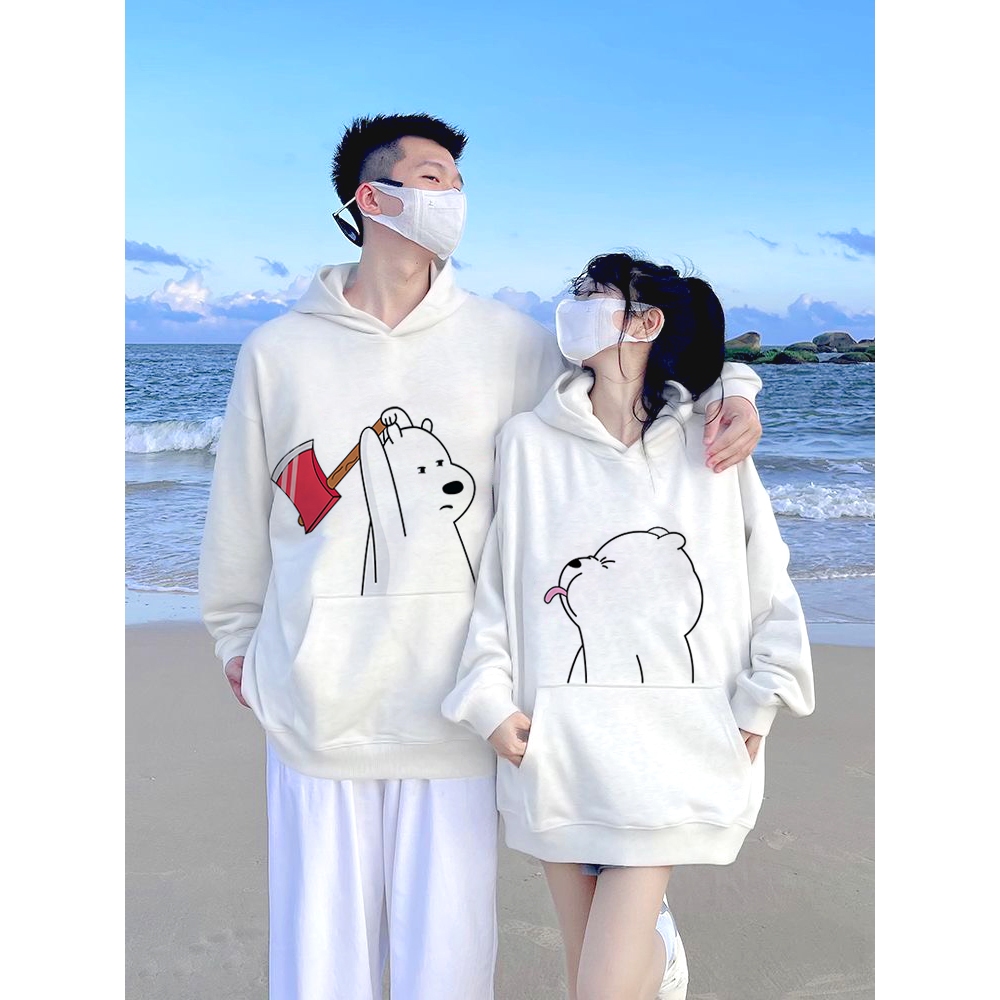 HOODIE CẶP GẤU TRẮNG DỄ THƯƠNG