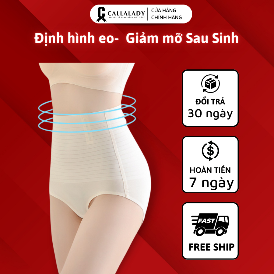 Quần gen bụng tàng hình Callalady chất liệu su có 4 thanh chống cuộn định hình bụng co giãn 4 chiều thoải mái khi mặc