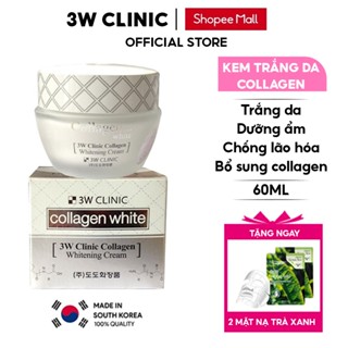 Kem Trắng Da Dưỡng Ẩm 3W CLINIC Hàn Quốc chiết xuất tinh chất Collagen giúp ngăn ngừa lão hóa 60ml
