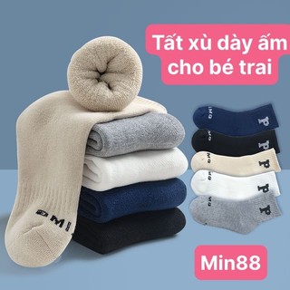 Siêu rẻ- Sét 5 đôi tất xù cho bé trai dày dặn ấm áp