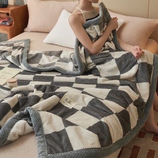 Chăn lông thỏ Vip kẻ caro nhiều mẫu kích thước 2mx2m3